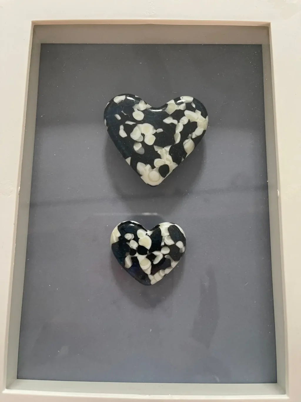 “Blossoming Affection” Framed Hearts 6″ x 8″ - Fused Glass