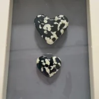 “Blossoming Affection” Framed Hearts 6″ x 8″ - Fused Glass
