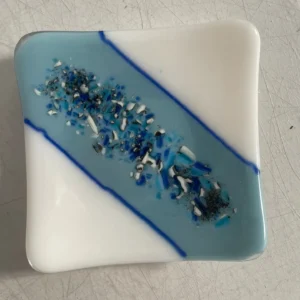 “Riverside Serenity” Small Dish 5″ x 5″ - Fused Glass