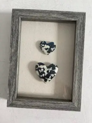 "Ink and Ivory" Framed Hearts 6" x 8"