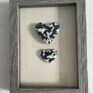 “Eternal Embrace” Framed Hearts 6″ x 8″ - Fused Glass