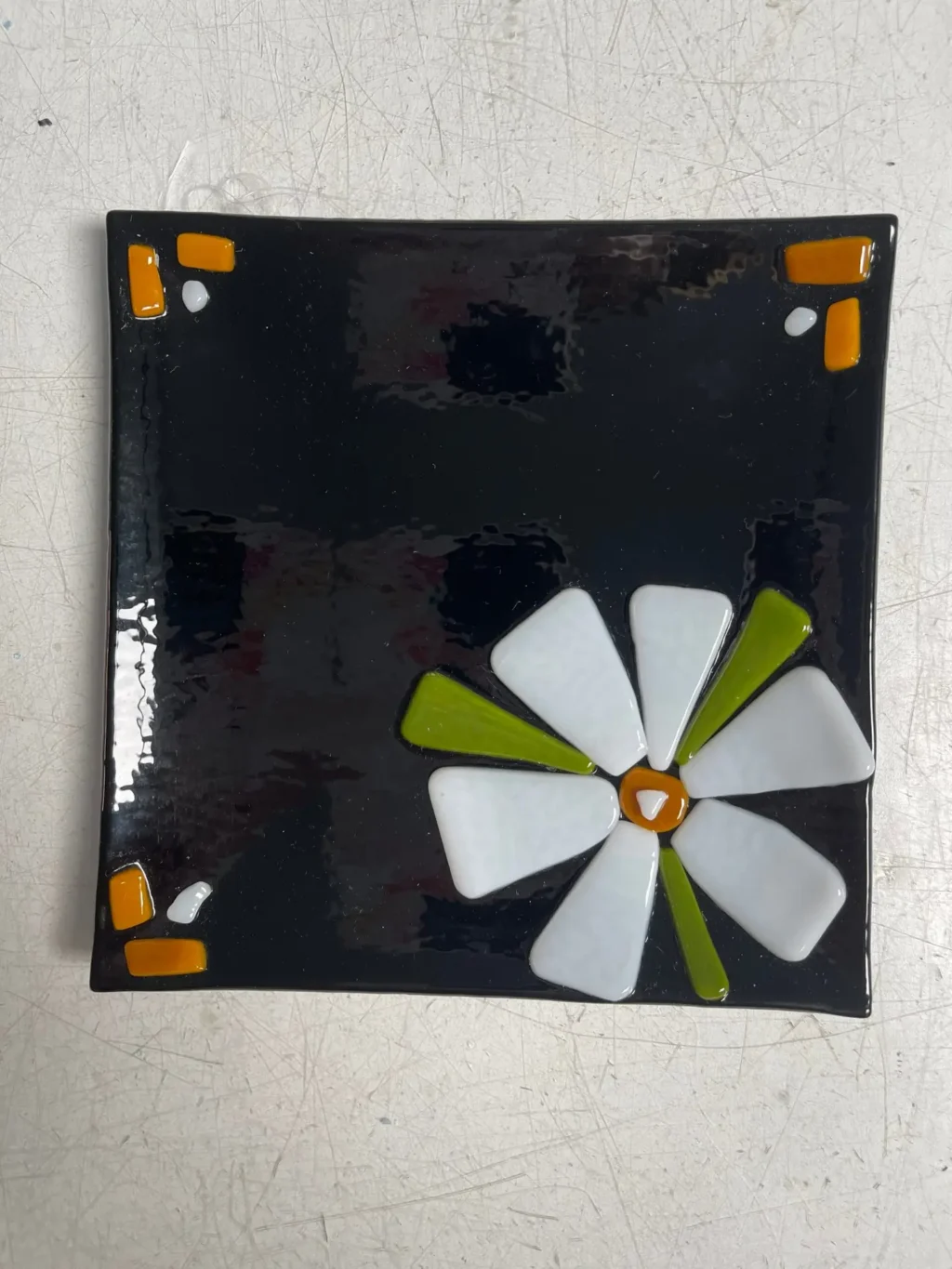 Spring Bloom Small Dish 6″ x 6″ - Fused Glass