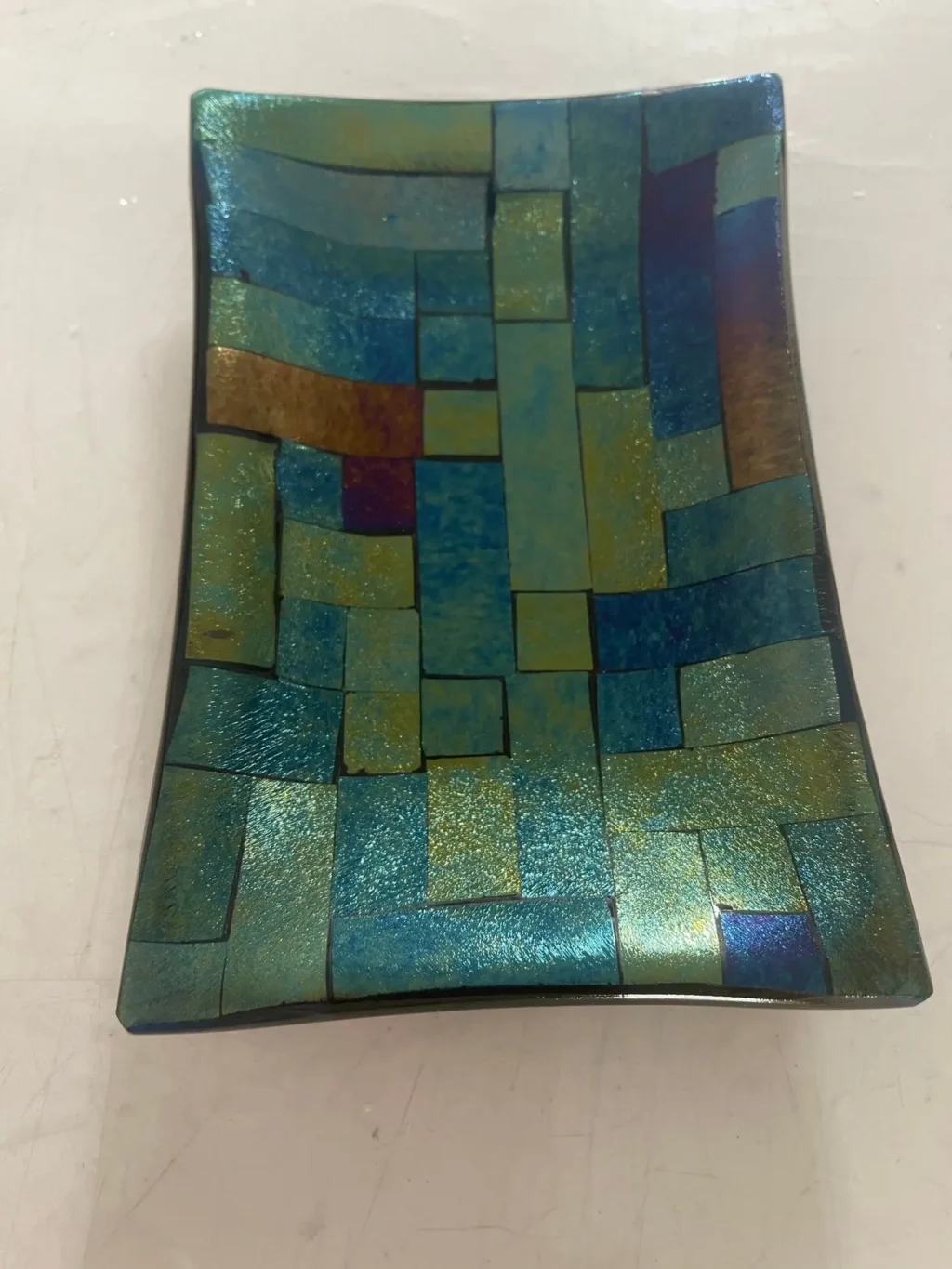 "Azure Mosaic" Small Tray 4" x 6" - Image 2