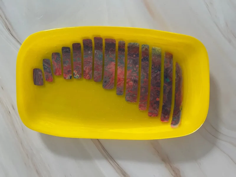 “Sunlit Gradient” Shallow Dish 5″ x 9″ - Fused Glass