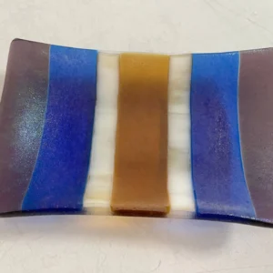 “Evening Tide” Small Dish 4″ x 6″ - Fused Glass