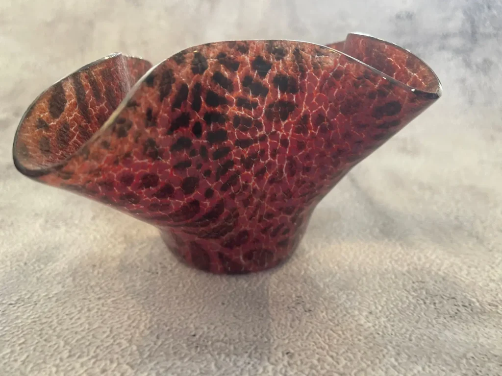 “Lava Wave” Vase 7″ x 7″ x 4″ - Fused Glass