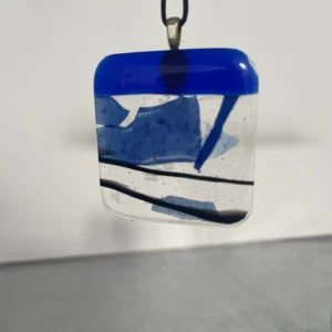 “Sailor’s Delight” Pendant 2″ x 2″ - Fused Glass