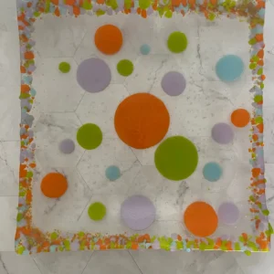 “Fiesta Bubbles” Square Platter 12″ - Fused Glass