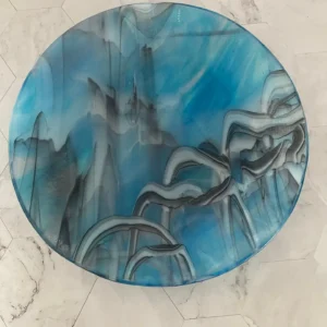 “Mountain Mirage” Bowl 9″ Round - Fused Glass