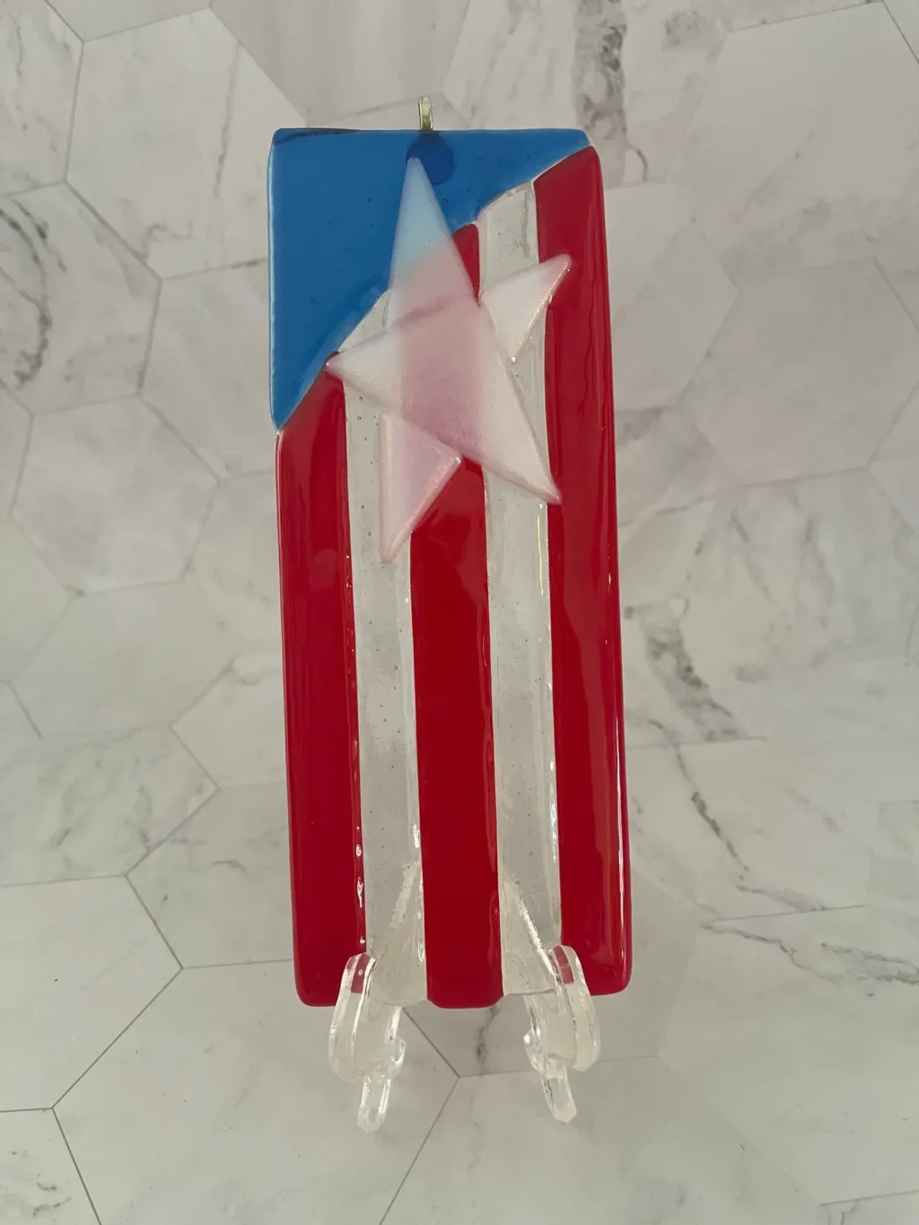 “Starlight Stripes” Light Catcher 2-1/2″ x 7″ - Fused Glass