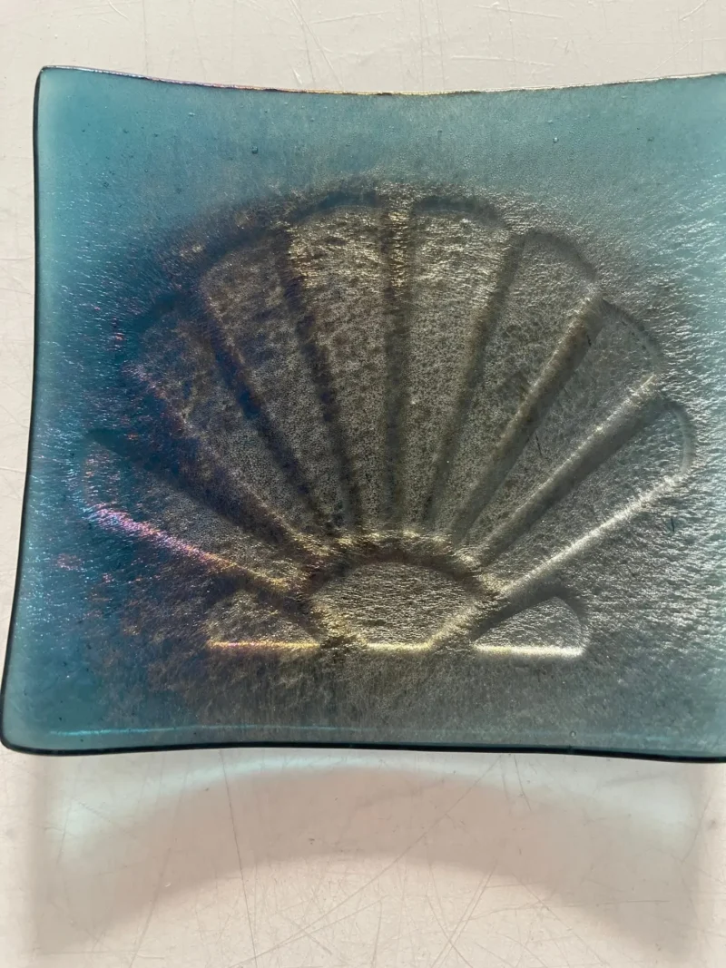 “Seashell Sonata” Table Art 5″ x 5″ - Fused Glass