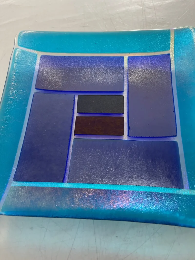 "Sapphire Mosaic" Small Plate 6" x 6" Square - Image 2
