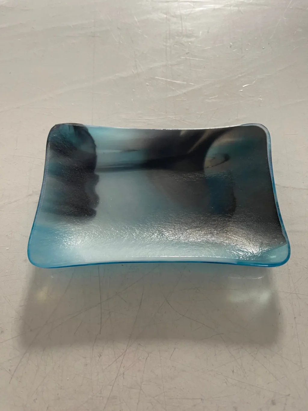 “Majestic Sea” Small Dish 4″ x 6″ - Fused Glass