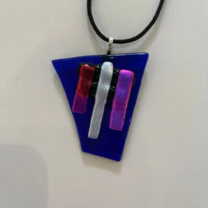 “Vibrant Rhythm” Pendant 2″ x 2″ - Fused Glass