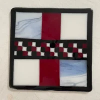Checkerboard Harmony 9″ x 9″ - Fused Glass