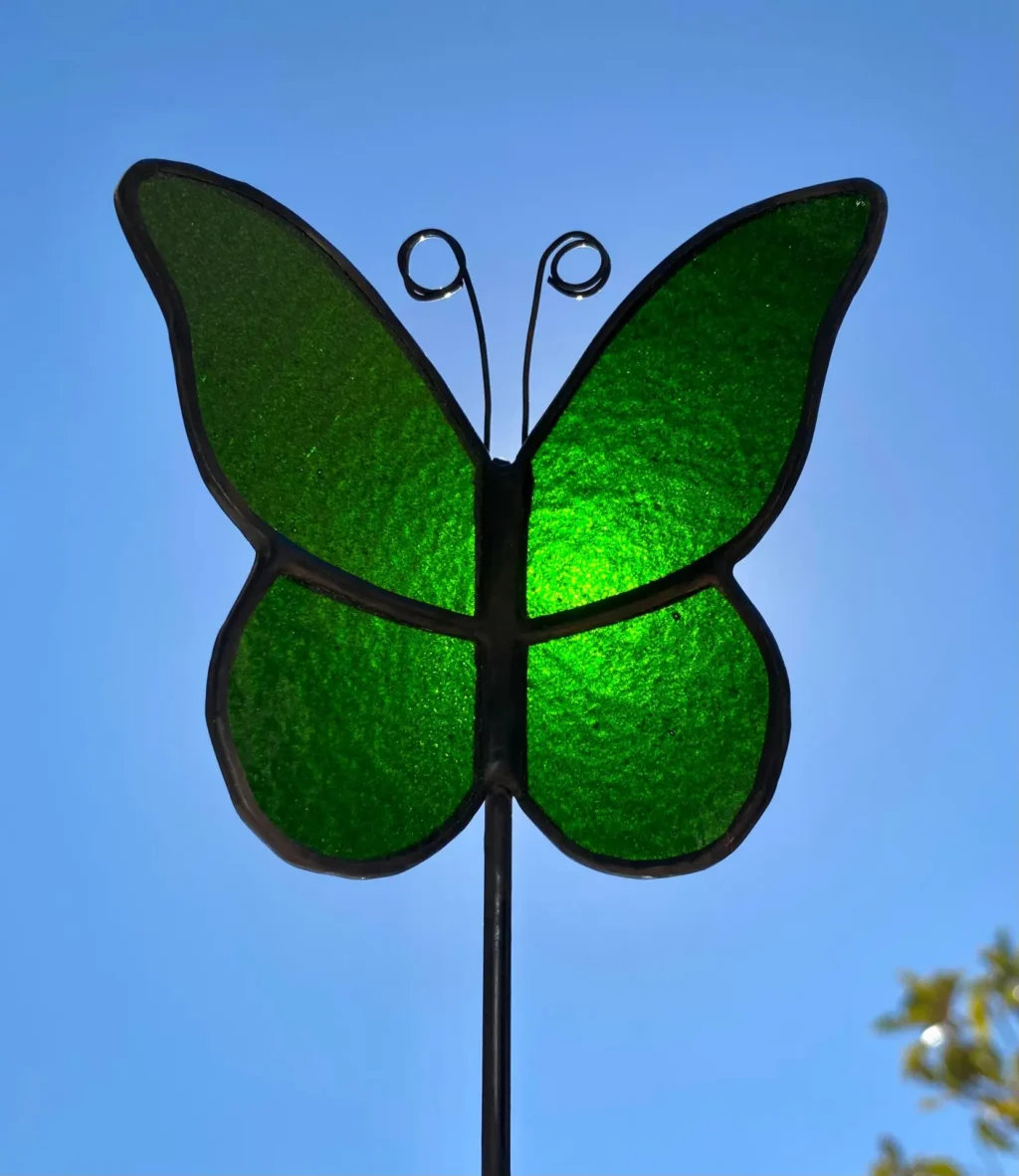 “Emerald Flutter” Butterfly - Stained Glass