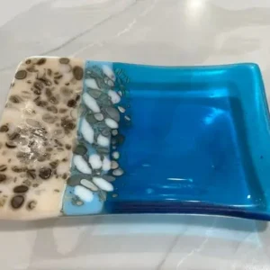 “Seashore Memento” Small Dish 4″ x 6″ - Fused Glass