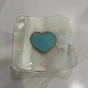 “Solitary Love” Small Dish 3″ x 3″ - Fused Glass