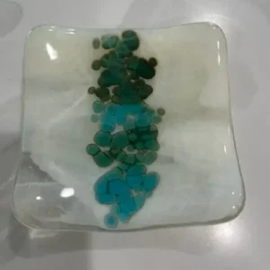 “Bubble Cascade” Small Dish 3″ x 3″ - Fused Glass