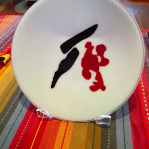 11″ Round Bowl with an Asian Flair - Fused Glass