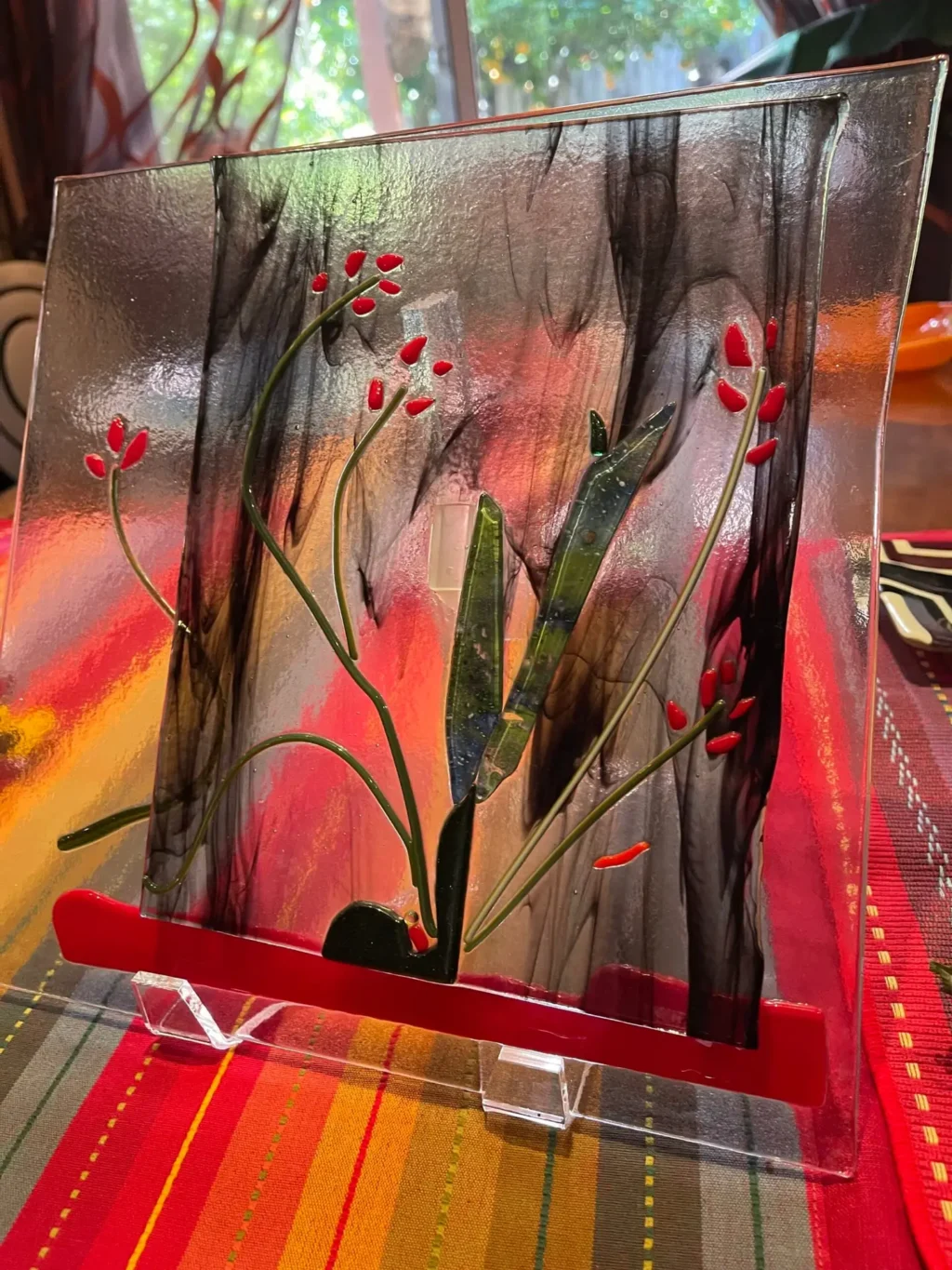 Flowers Glass Panel 8"x8" - Image 2