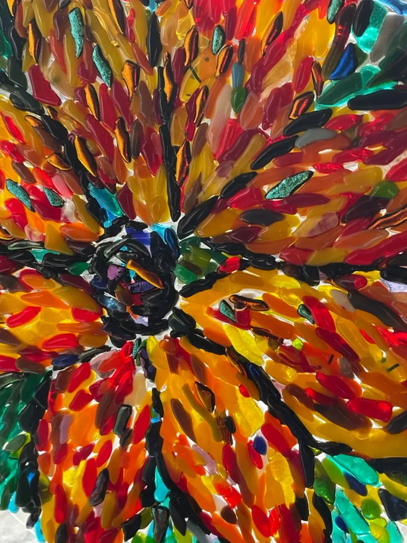 Fused Glass Sunflower Bowl - Image 2
