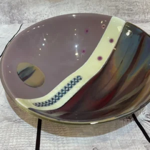 11″ Fused Glass Bowl – Purples - Fused Glass