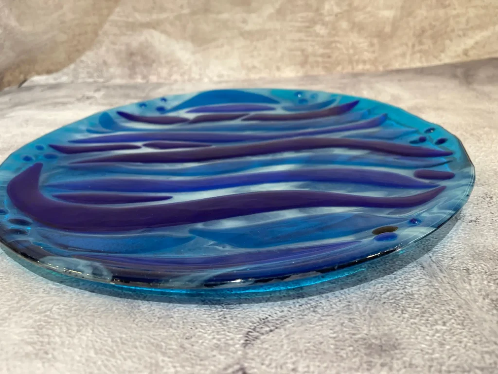 Waves of Blue 14" Tray - Image 2