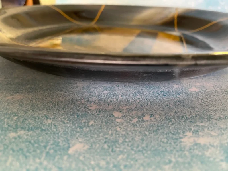 Brown with a Amber Transparent Center Bowl 16" - Image 3