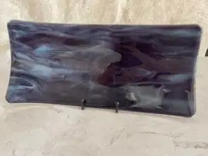 6 1/2" x 15" Deep Purple and Blue Swirl Tray - Image 2