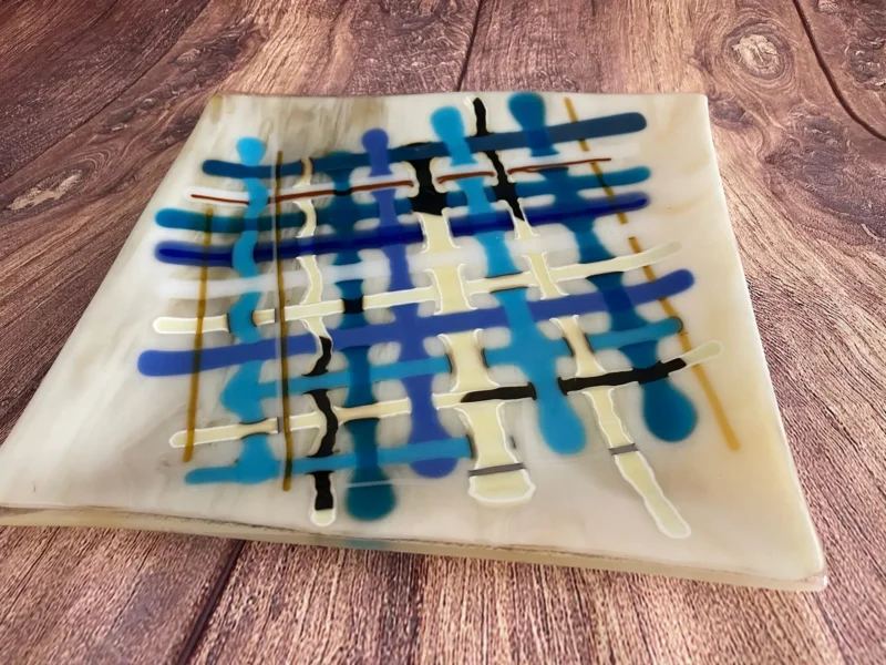 Woven Glass Tray 12″ x 12″ - Fused Glass