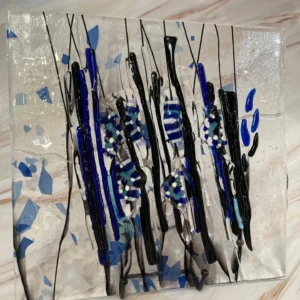 Blues Abstract Fused Glass Art - Fused Glass