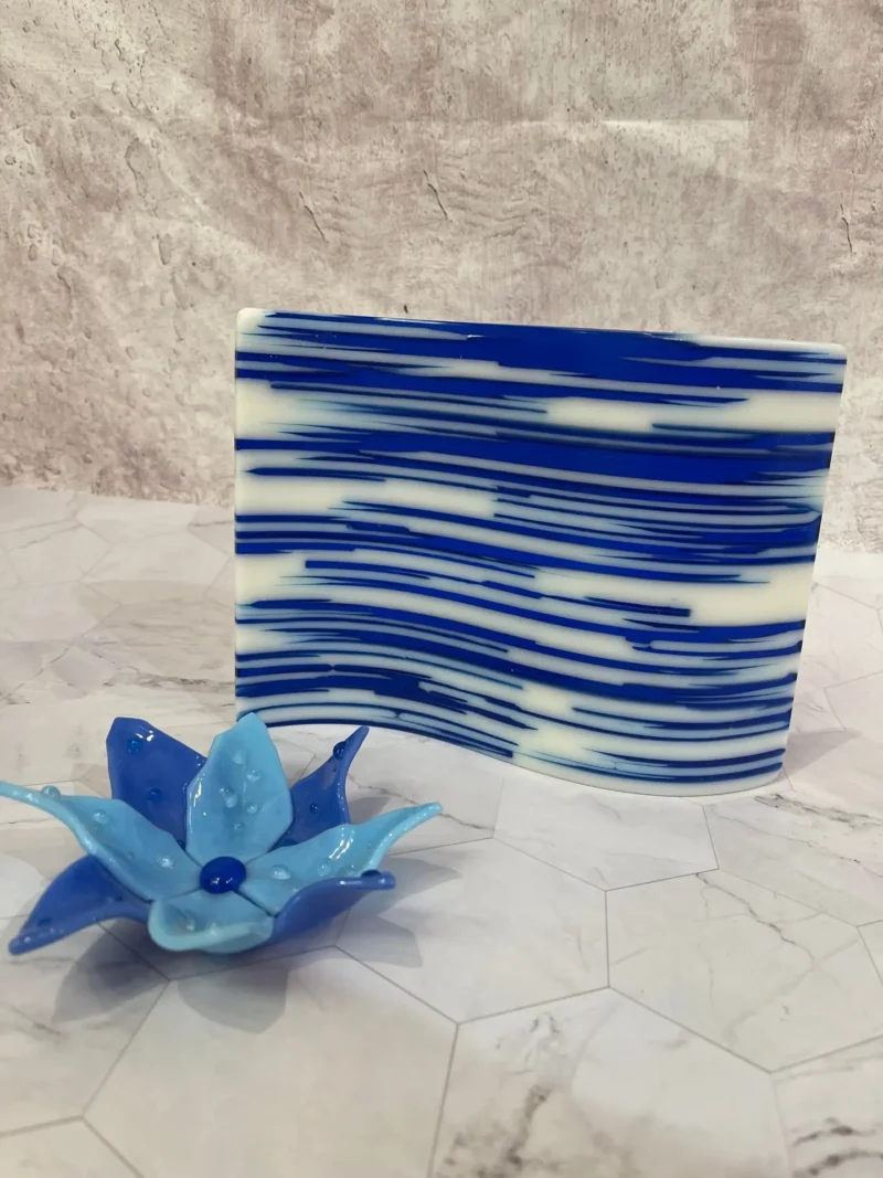 Strips of Blue Table Art 9" x 5" - Image 2