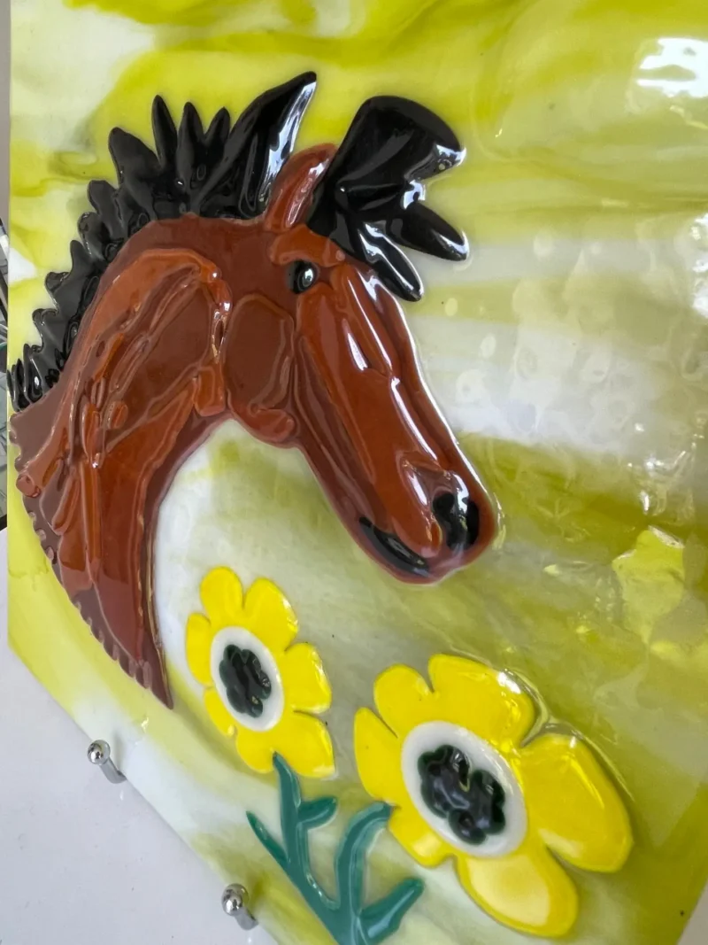 Horse Sculpture 10″ x 10″ - Fused Glass