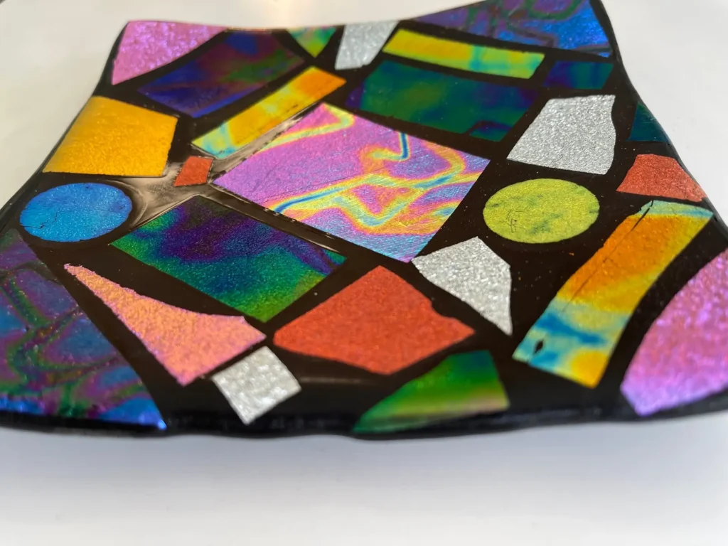 Colorful Dichroic Plate 6" x 6" - Image 2