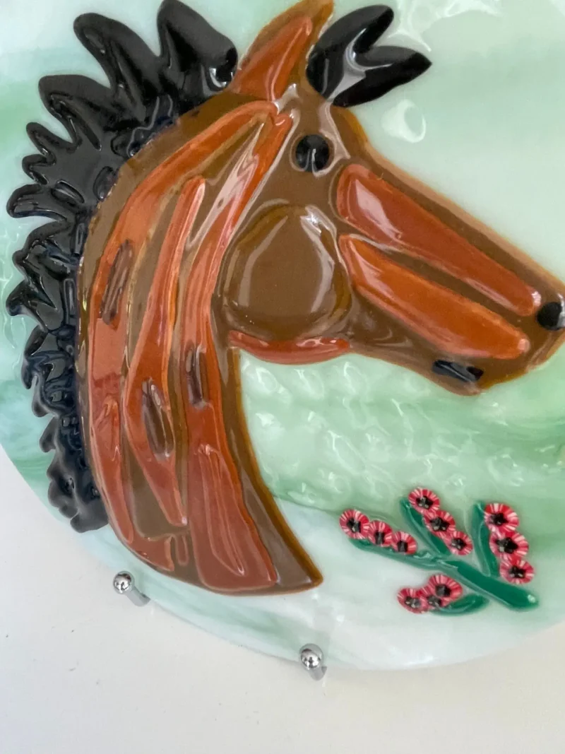 Horse Profile on a Green Background 9" - Image 2