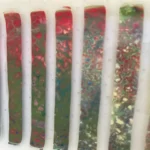 Strips of Color Fill the Center of this White Tray 7″ x 12″ - Fused Glass