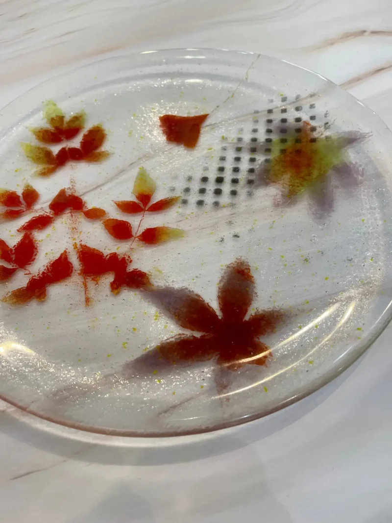 Fall Leaves 11" Round Tray - Image 2