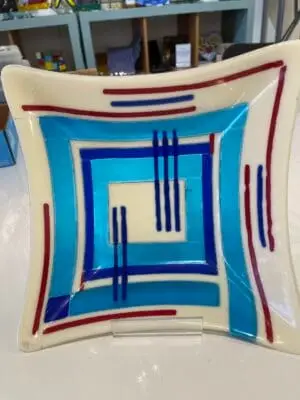 Red, White, and Blue 10" Square Bowl