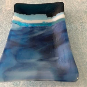 Blue and Black 4″ x 6″ - Fused Glass