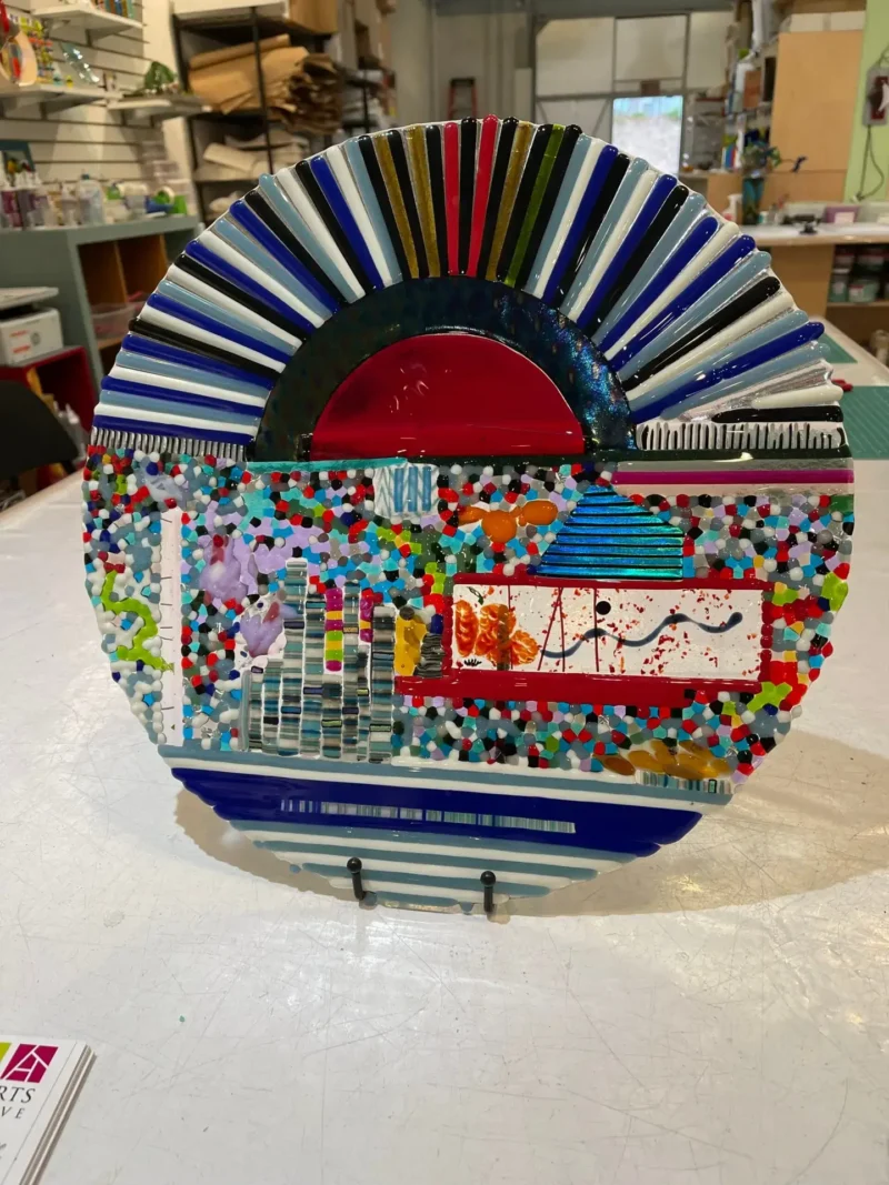 Sun Over the City - Fused Glass