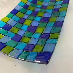 Transparent Colored Squares Tray 12″ x 7″ - Fused Glass