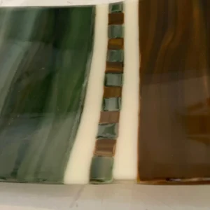 Brown and Green Tray 7″ x 15″ - Fused Glass