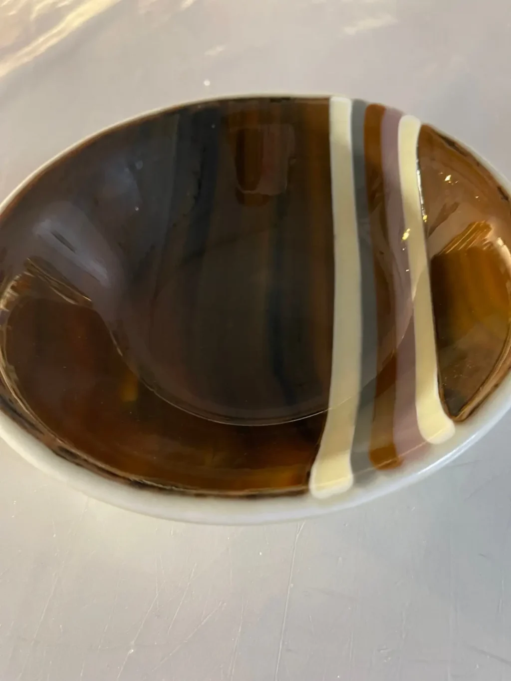 Brown Bowl 6 1/2” Round - Fused Glass