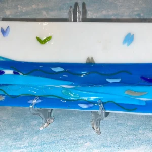 Ocean Scene Art 10″ x 5.5″ - Fused Glass