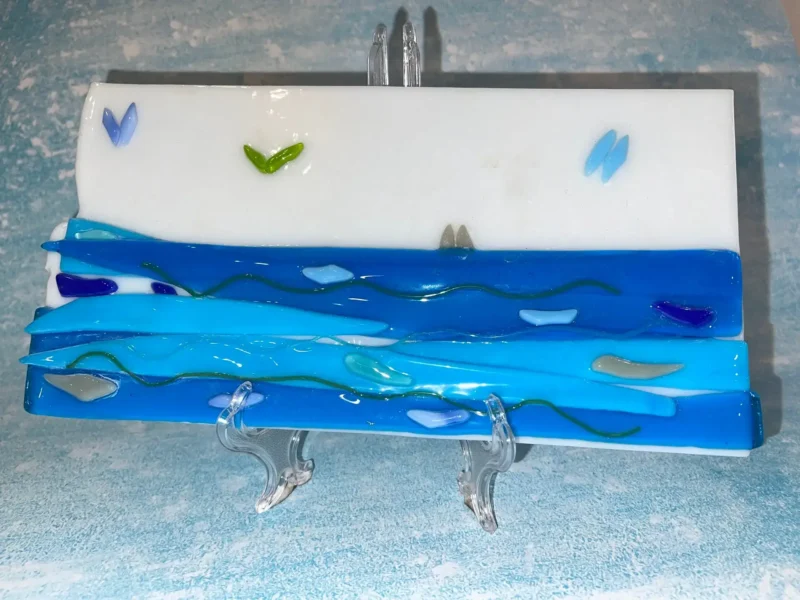Ocean Scene Art 10″ x 5.5″ - Fused Glass