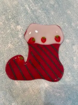 Strawberry Christmas Stocking 5" x 5"