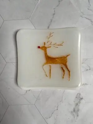 Reindeer Plate 4" x 4"