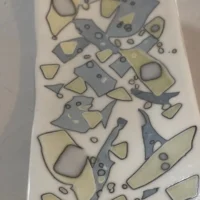 The White Shark Tray 12″ x 6″ - Fused Glass