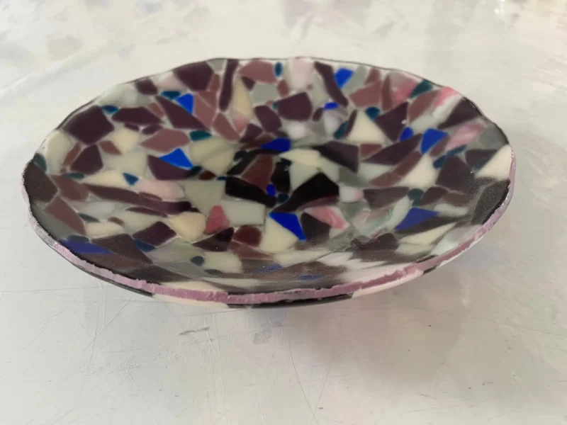 Purple, Pink, Blue & White Bowl 9" Round - Image 3
